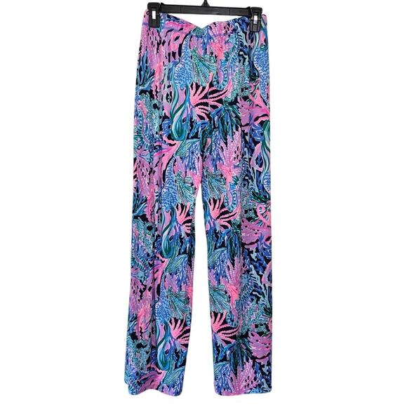 LILLY PULITZER Drawstring Pajama Pants Bringing Mermaid Back High Tide Navy S - Picture 3 of 13